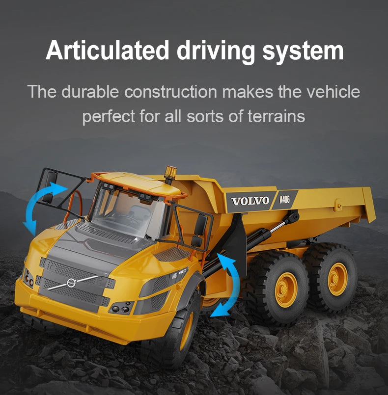 1:20 Double E E591 A40G Rc Truck Dumper Alloy Large Cars Trucks Remote Control Tractor Articulated Dump Engineering Vehicle Toys