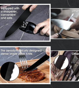 17 pcs German High Carbon Stainless Steel Kitchen Knife Set