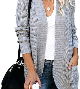 Women’s Open Front Casual Cardigan with Pockets
