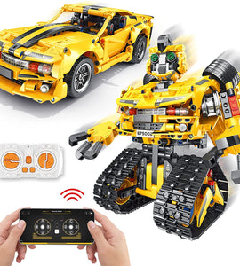 2-in-1 Build a Robot Kit,901 Pieces Remote & APP Controlled Robot