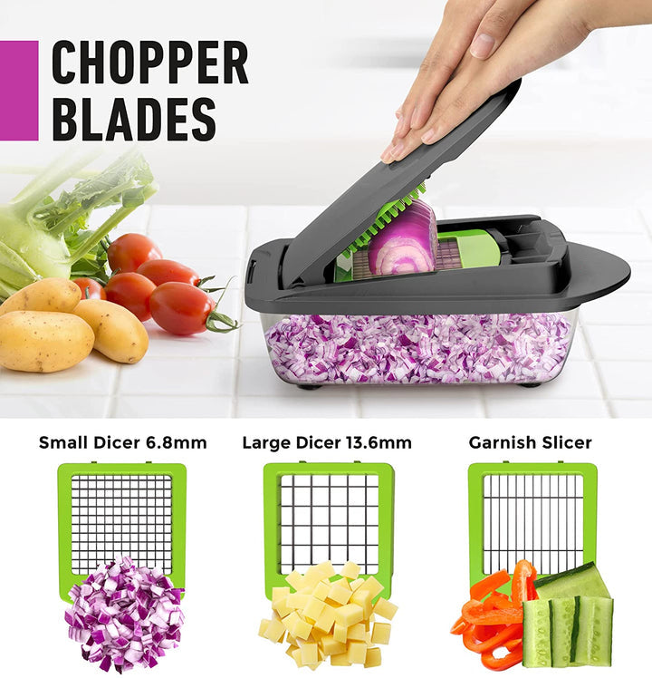 8 Blade Vegetable , Onion Chopper, Cutter, Dicer, Egg Slicer with Container