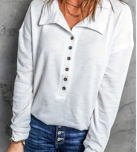 Casual Long Sleeve Button Tunic