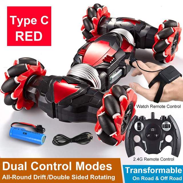 RC Car 4WD Radio Control Stunt Car Gesture Induction Twisting Off-Road Vehicle Drift RC Toys With Light & Music