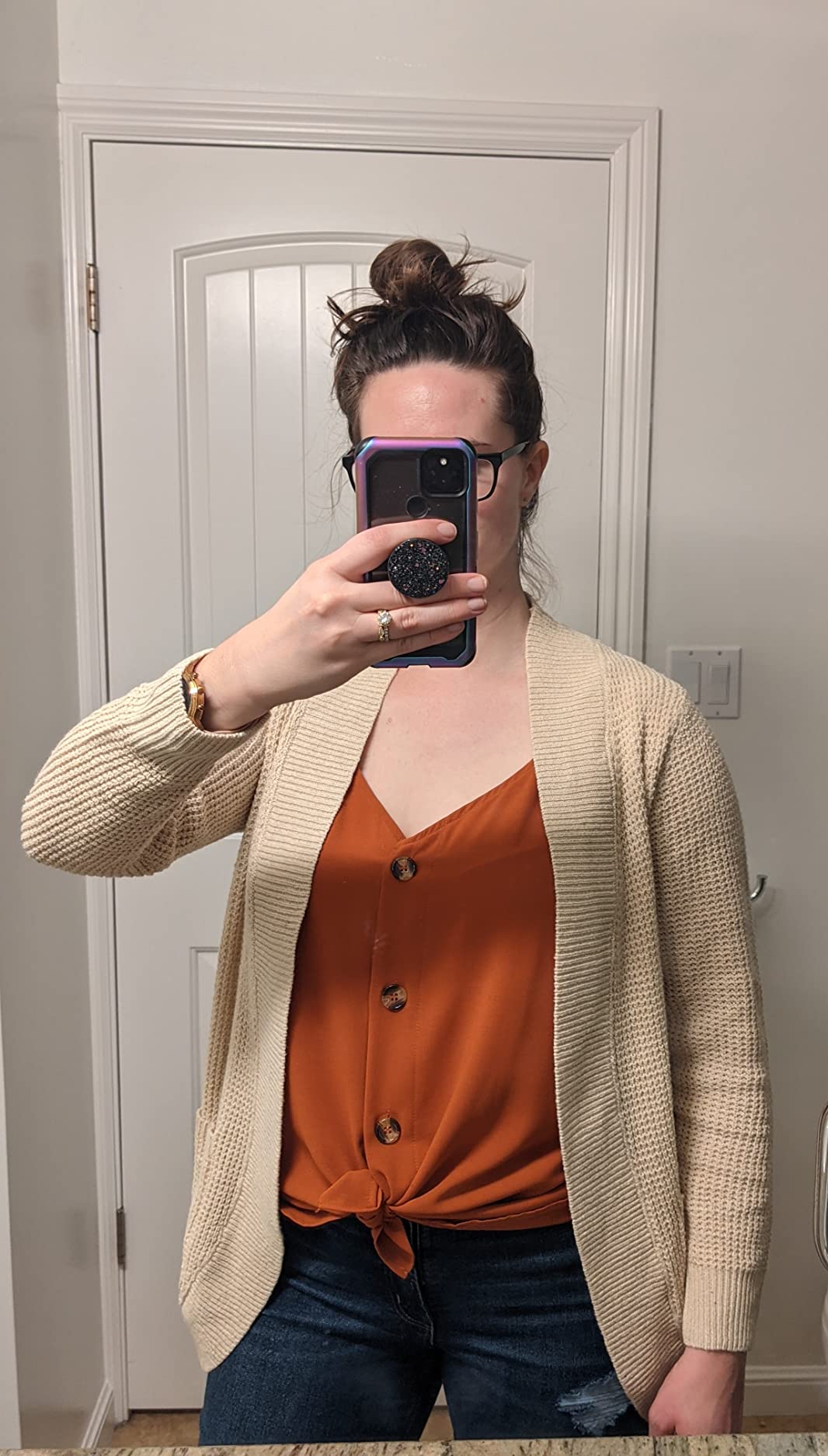 Women’s Open Front Casual Cardigan with Pockets