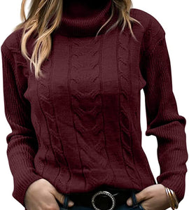 Long Sleeve Pullover Cable Knit Sweaters Soft Jumper