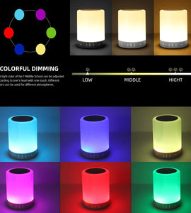 Night Light Bluetooth Speaker With Touch Control