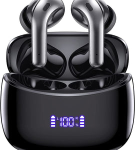 Wireless Earbuds Bluetooth Headphones 60H Playtime Ear Buds with LED Power Display Charging Case