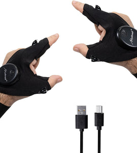 LED Flashlight Glove Gifts for Men Father Day Outdoor Fishing Gloves