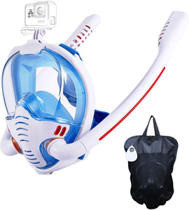 Snorkel Mask with Anti-Fog Wipes, 180 Degree Panoramic HD View