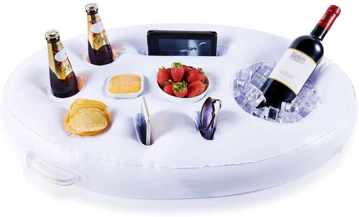 Inflatable Floating Drink Holder with 9 Holes Large Capacity Drink Float for Pools