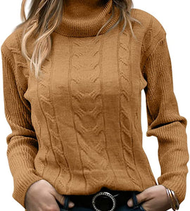 Long Sleeve Pullover Cable Knit Sweaters Soft Jumper