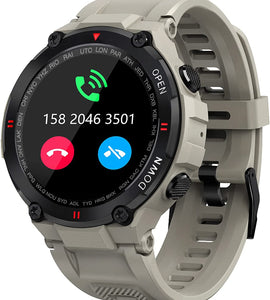 Men Outdoor Waterproof Tactical Smartwatch with Bluetooth Dial