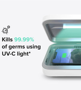 Universal Phone Charger Box with Qi Charging | Patented & Clinically Proven 360-Degree UV-C Light Sanitizer