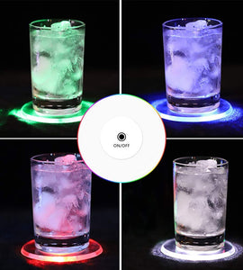 LED Coasters for Drinks, Light Up Coasters ON/OFF Disposable Round