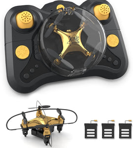 Golden Mini Drone for Adult Beginners and Kids, Portable RC Quadcopter with Auto Hovering
