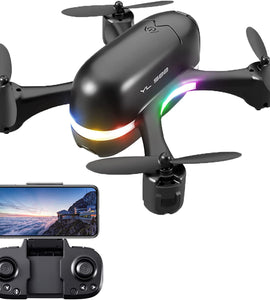 RC Drone with Camera, Quadcopter with Headless Mode One Button Takeoff Landing One Click Return 360°