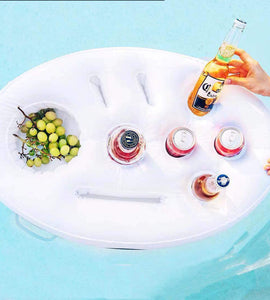 Inflatable Floating Drink Holder with 9 Holes Large Capacity Drink Float for Pools