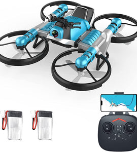 Drone for Beginners Land Air RC Toys One Key Take Off Landing 2 Battery