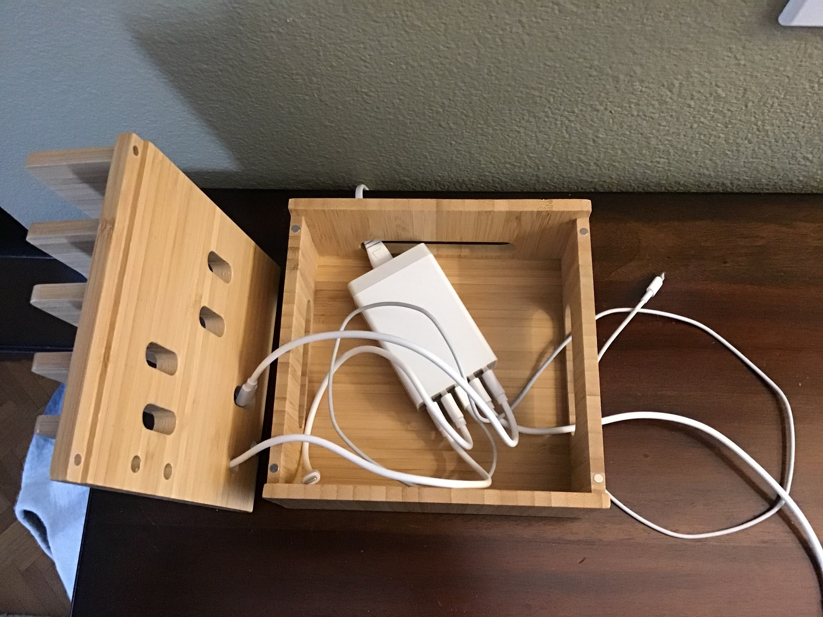 Charging Station for Multiple Devices (Included 5 Port USB Charger, 5 Pack Cables, SmartWatch & Earbuds Stand)