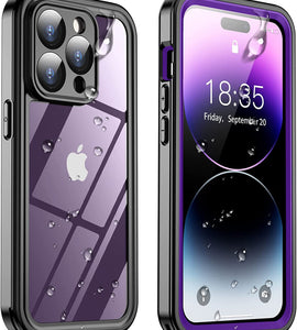 iPhone 14 Pro Case Waterproof,Built-in 9H Tempered Glass Screen Protector