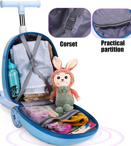 Travel Scooter, Multifunctional 15-Inch Suitcase with Universal Wheels