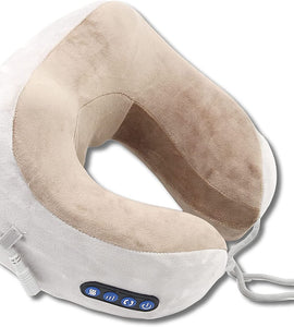 U-Shaped Memory Foam Neck Pillow & Electric Massager for Muscle, Shoulder, Cervical Pain Stress Relief