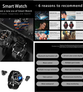PADY X6 2 in 1 Smart Watch with Earbuds Smartwatch
