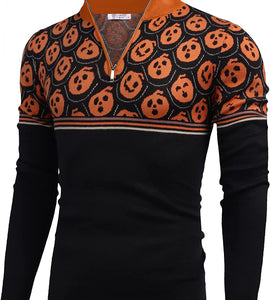 Men's Quarter Zip Up Sweaters, Slim Fit Lightweight Mock Neck Pullover Casual Polo Sweater