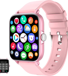 Smart Watch(Call Receive/Dial), Full Touch Screen SmartWatch for Android and iOS Phones Compatible Fitness Tracker with Heart Rate,Sleep,Blood Oxygen