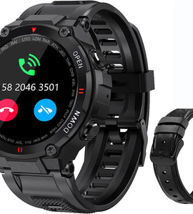 Men Outdoor Waterproof Tactical Smartwatch with Bluetooth Dial