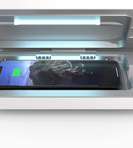 Universal Phone Charger Box with Qi Charging | Patented & Clinically Proven 360-Degree UV-C Light Sanitizer