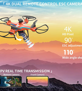 LED Drone with 4K HD Dual Camera for Adults Beginners Kids