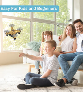 Golden Mini Drone for Adult Beginners and Kids, Portable RC Quadcopter with Auto Hovering