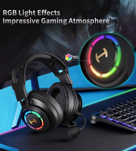PC Gaming Headset Hi-Res Sound Quality USB Over-Ear Headphone