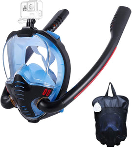 Snorkel Mask with Anti-Fog Wipes, 180 Degree Panoramic HD View