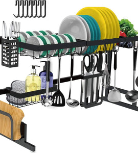 Dish Drying Rack Over The Sink -Adjustable Large Dish Rack Drainer for Kitchen