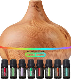 Ultrasonic Diffuser & Top 10 Essential Oils - 400ml Diffuser