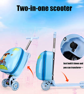 Travel Scooter, Multifunctional 15-Inch Suitcase with Universal Wheels