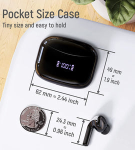Wireless Earbuds Bluetooth Headphones 60H Playtime Ear Buds with LED Power Display Charging Case