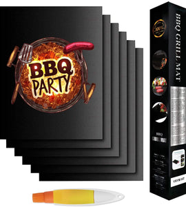 Grill Mats 100% Non Stick Black Grill Mats - Reusable & Easy to Clean