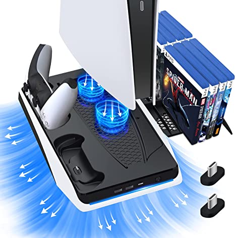 PlayStation 5 Stand PS5 Charging Dock Vertical 3 Fans And With 3 USB