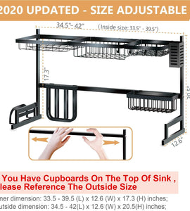 Dish Drying Rack Over The Sink -Adjustable Large Dish Rack Drainer for Kitchen