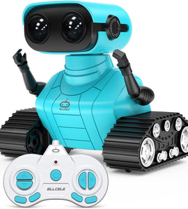 Rechargeable RC Robots for Kids Boys with Music and LED Eyes