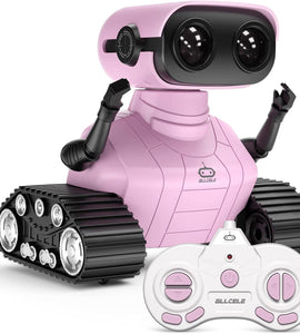Rechargeable RC Robots for Kids Boys with Music and LED Eyes