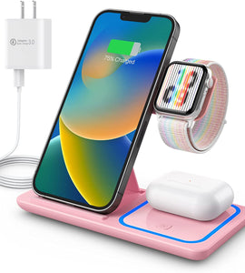 3 in 1 Foldable Wireless Charger Stand, Wireless Charging Stand for iPhone