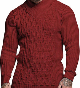 Mens Knitted Sweater Pullover Cable Knit Sweaters