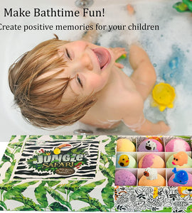 Kids Safe Spa Bath Fizz Balls Kit. Birthday Gifts for Boys, Girls