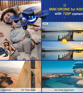 Mini Drone for Kids Beginners with 720P Camera with Gifts Case