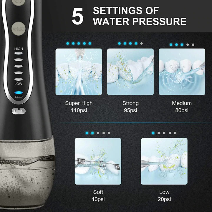 Water Flosser Portable Dental Oral Irrigator with 5 Modes