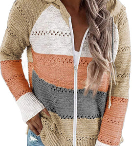 Women's Casual Long Sleeve Zip-Up Hoody